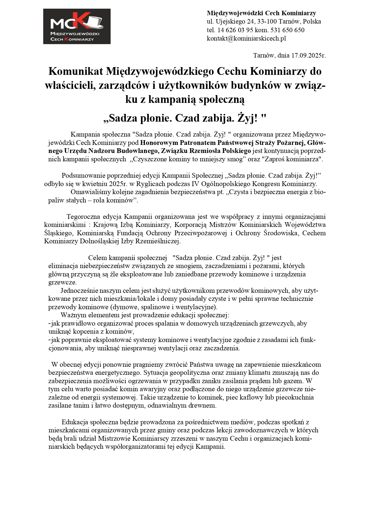 Komunikat Prezesa 2025 2026 1 page 0001