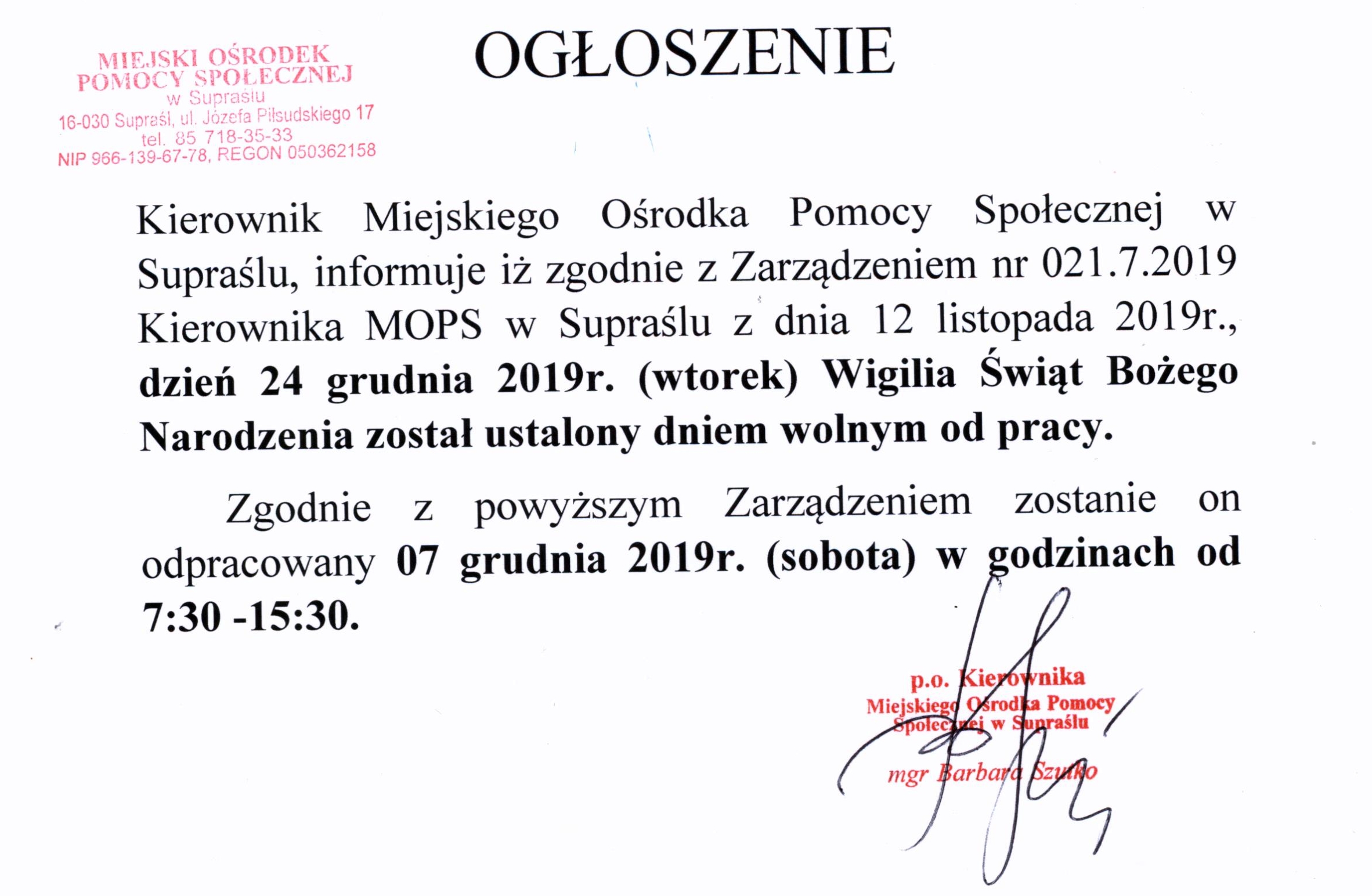 Ogloszenie MOPS