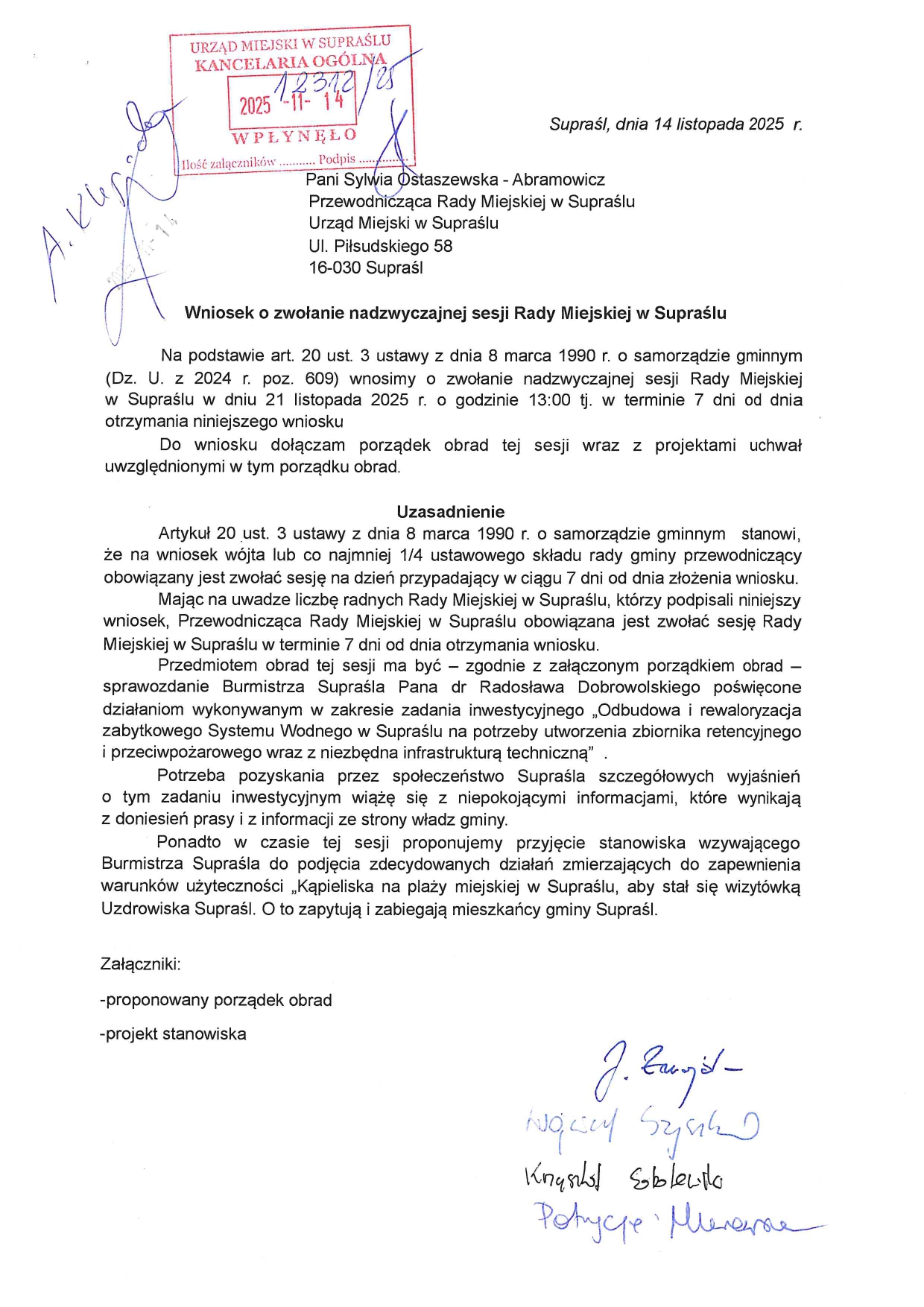 Wniosek o zwołanie sesji page 0001