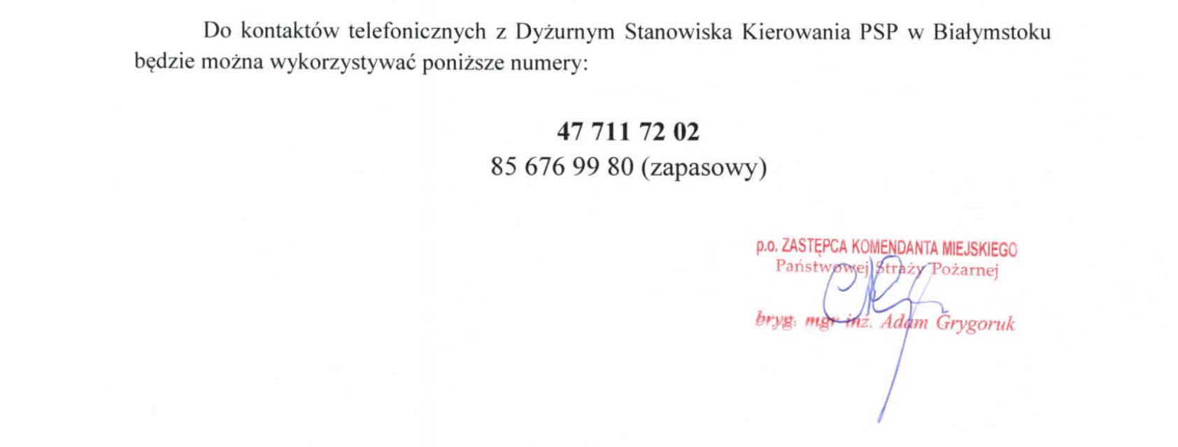 Numery alarmowe 998