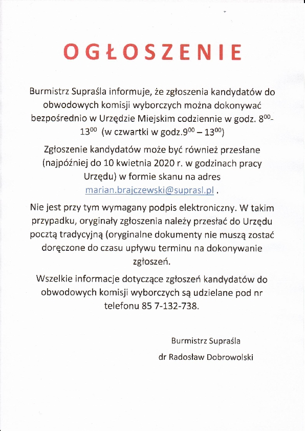 ogloszeniewsprawiewyborow